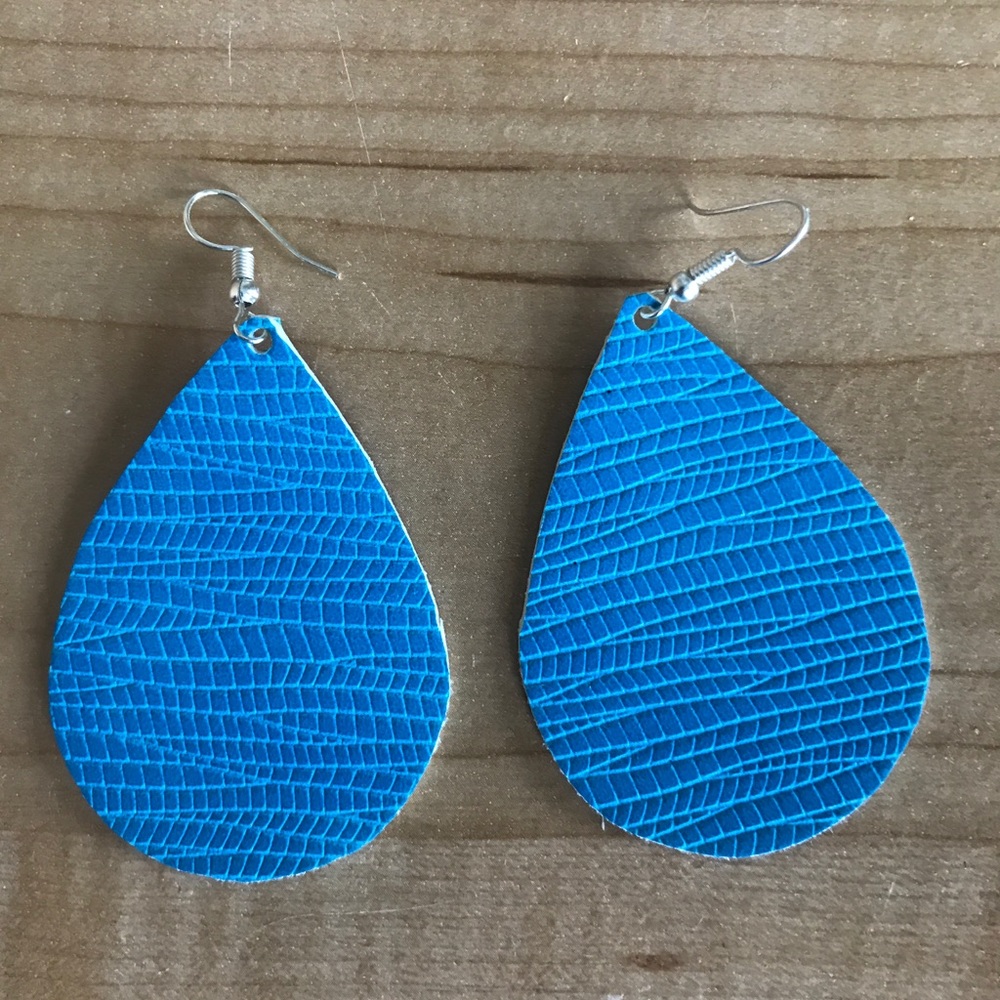 Faux leather textured earrings